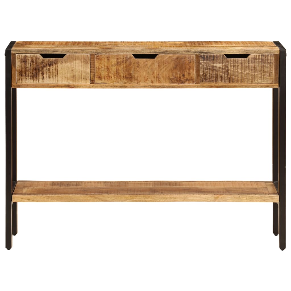 skænk med 3 skuffer 110x35x75 cm massivt mangotræ