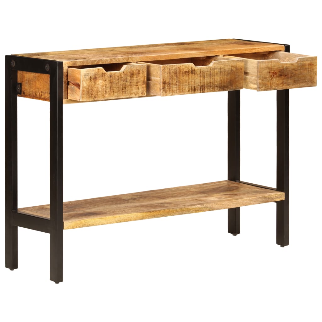 skænk med 3 skuffer 110x35x75 cm massivt mangotræ