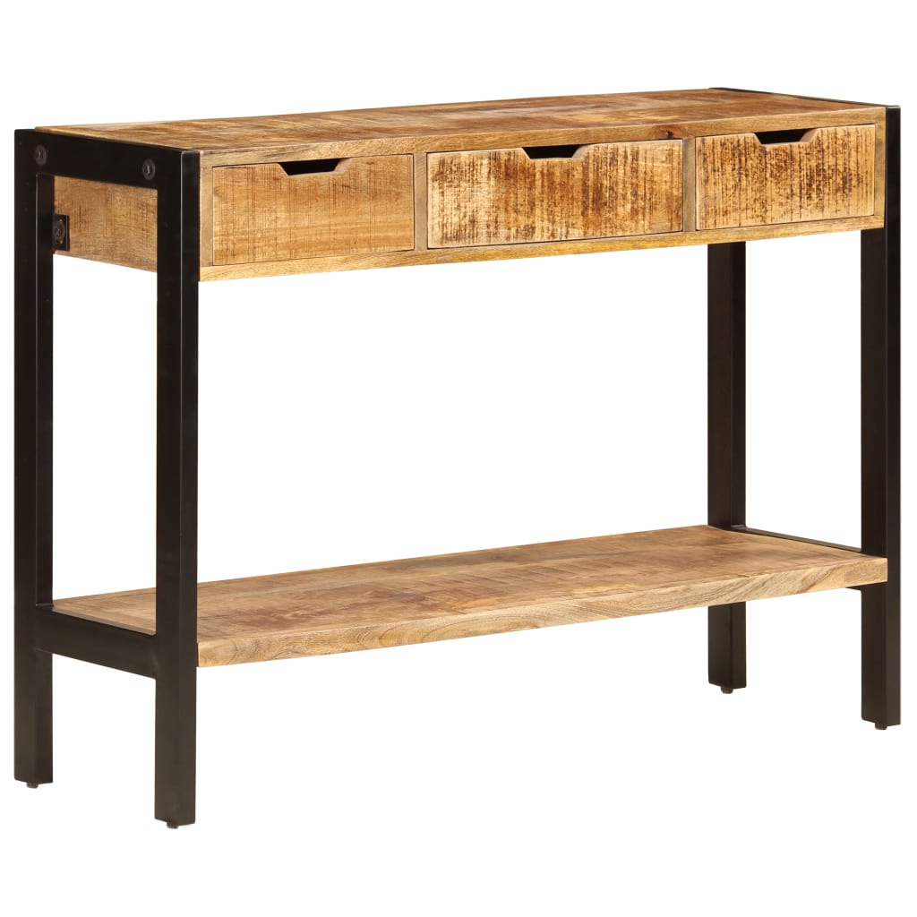 skænk med 3 skuffer 110x35x75 cm massivt mangotræ