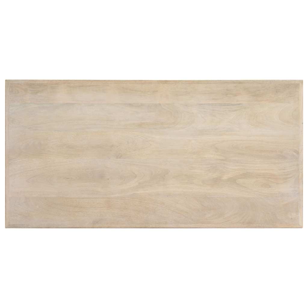 spisebord 120 x 60 x 75 cm massivt mangotræ hvid