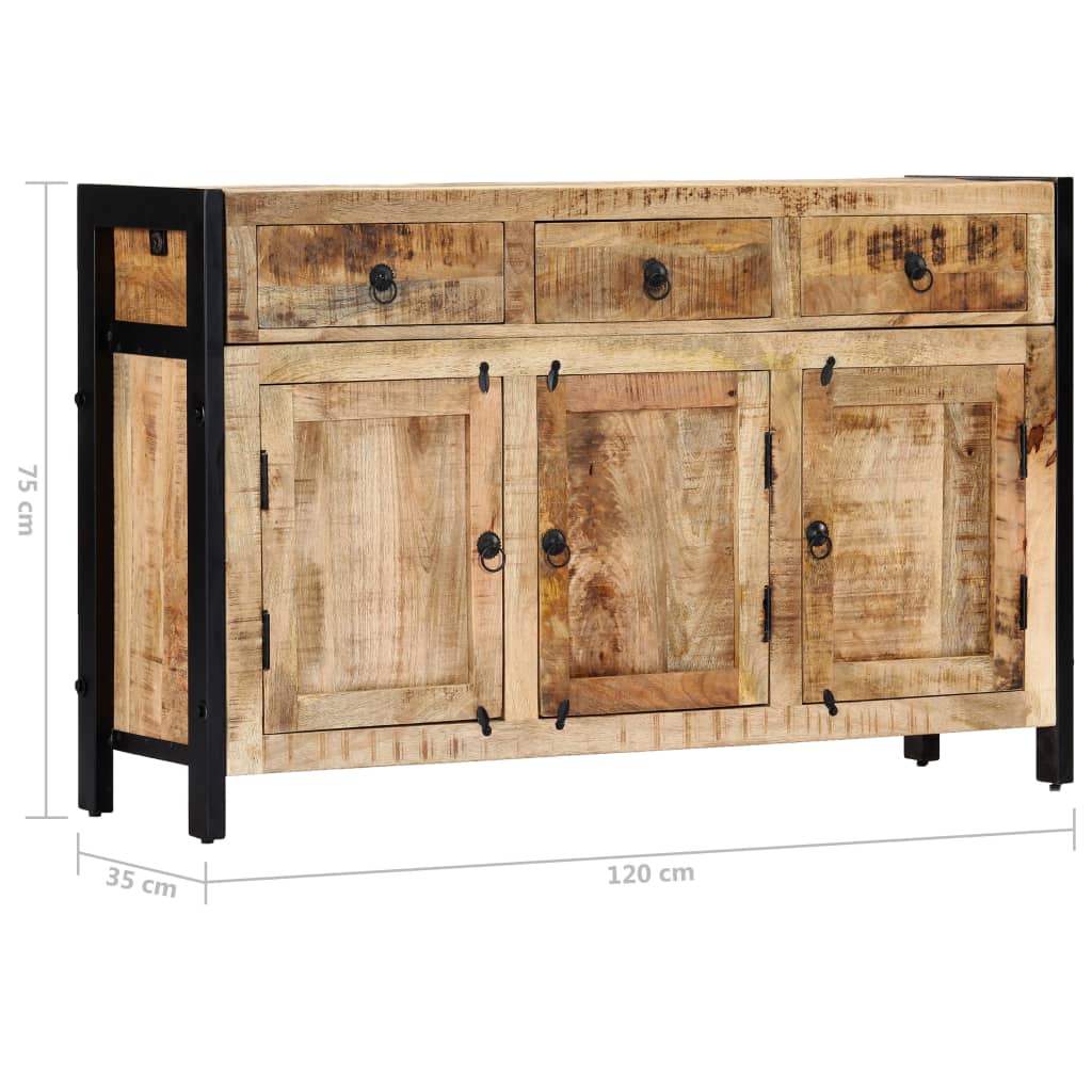 skænk 120 x 35 x 76 cm massivt mangotræ
