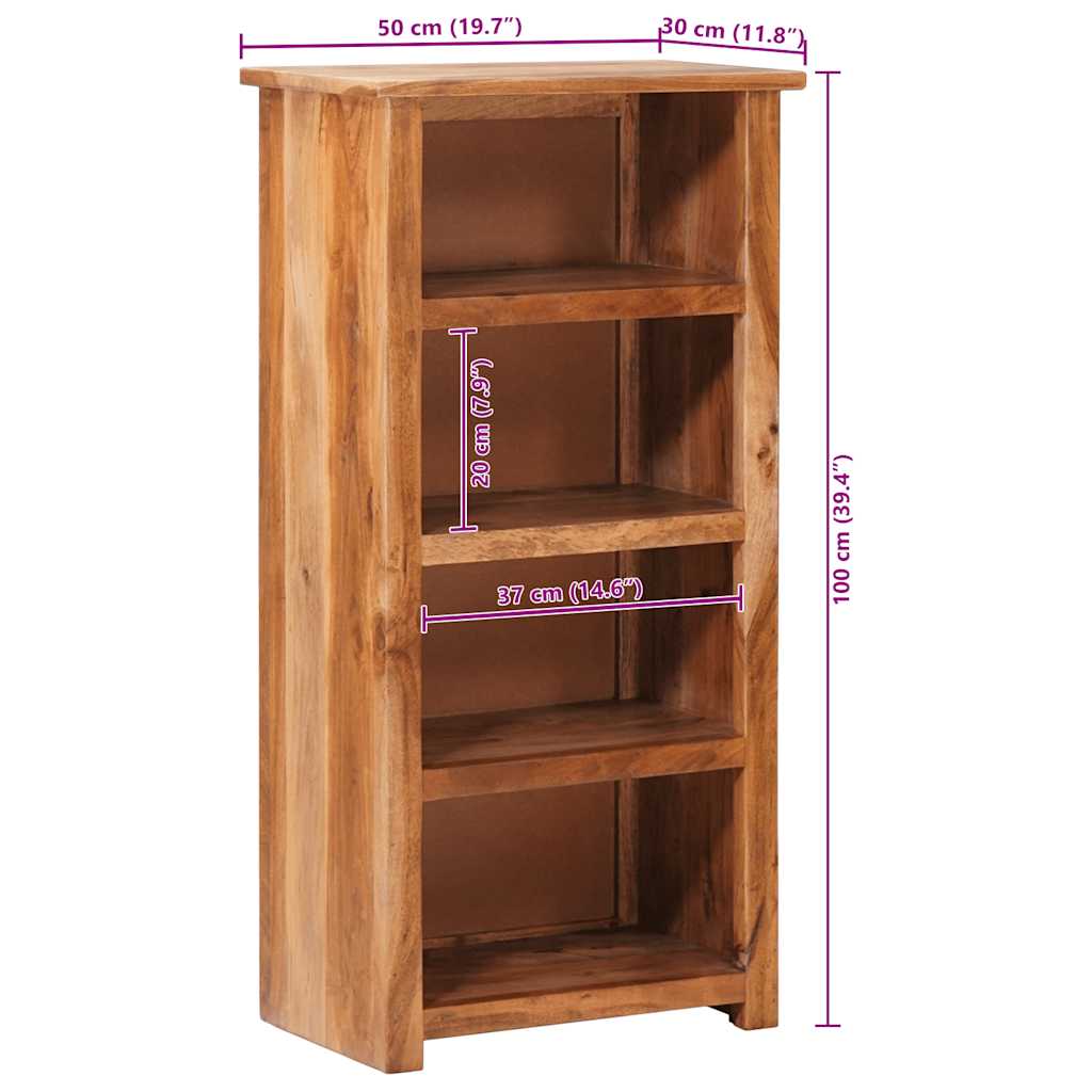 bogreol 50x30x100 cm massivt træ