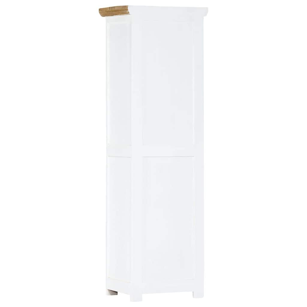 højskab 40x30x128 cm massivt ru mangotræ hvid og brun