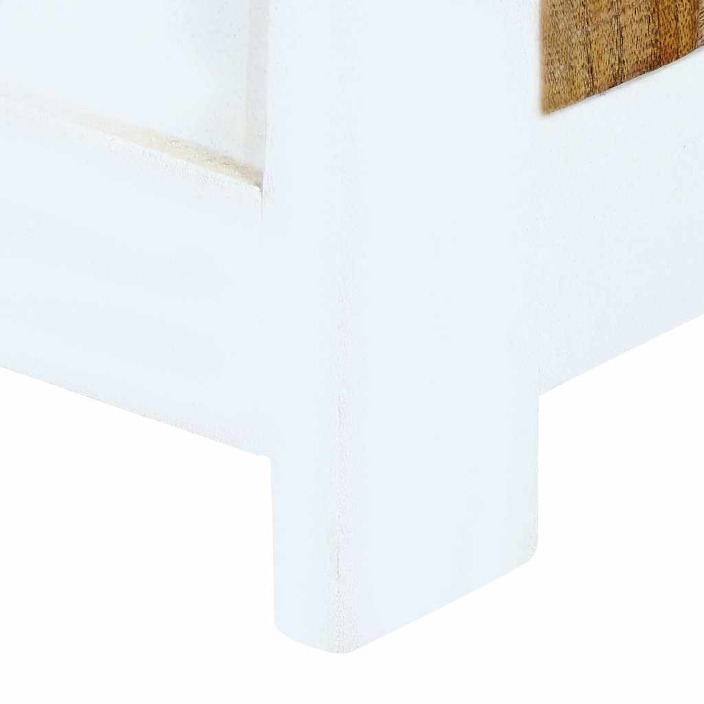 højskab 40x30x128 cm massivt ru mangotræ hvid og brun