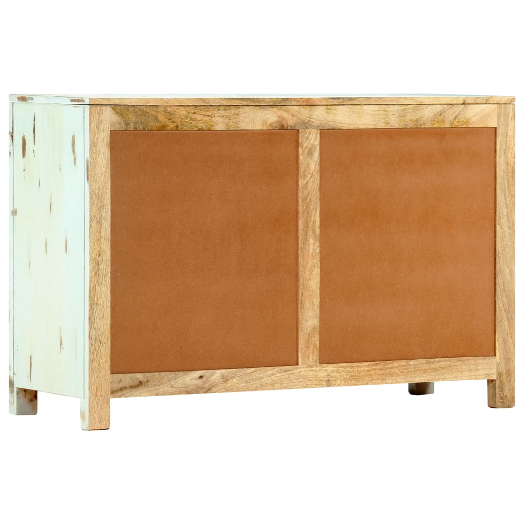 skænk 110x35x70 cm massivt mangotræ lyseblå