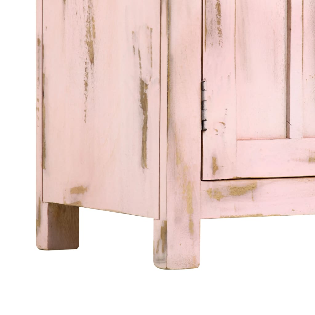 skænk 110x35x70 cm massivt mangotræ lyserød