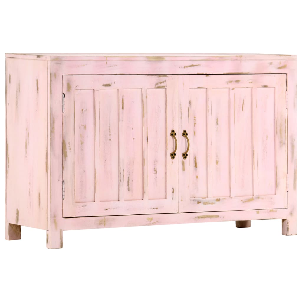 skænk 110x35x70 cm massivt mangotræ lyserød