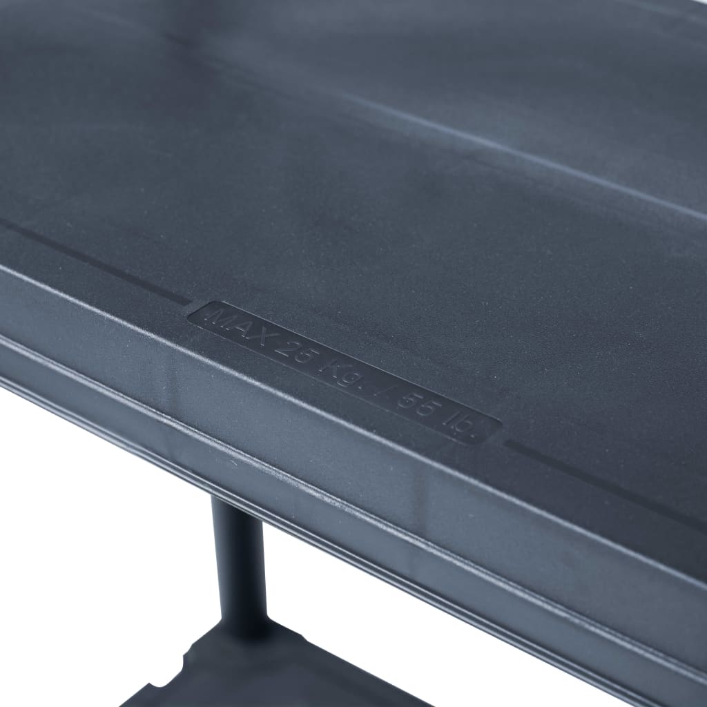 opbevaringsreol sort 100 kg 60 x 30 x 138 cm plastik