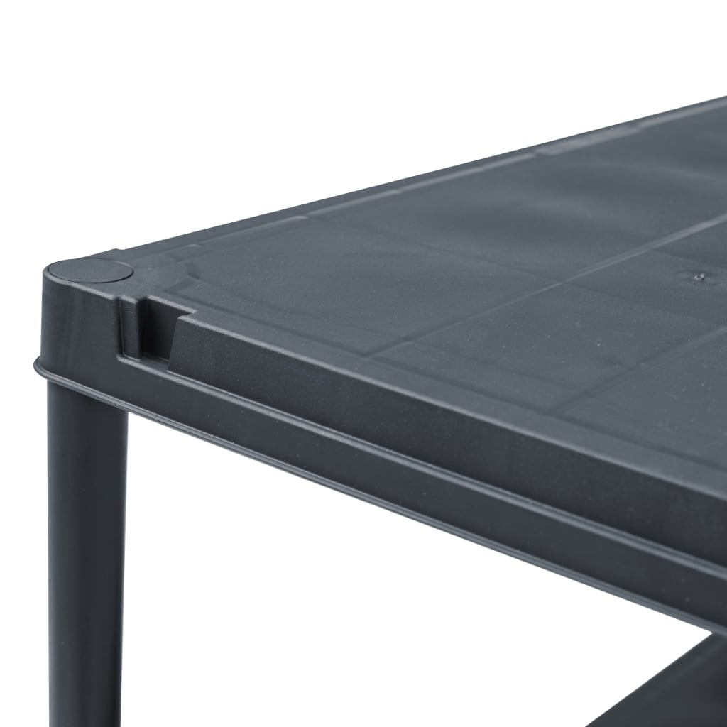 opbevaringsreol plastik 125 kg 60 x 30 x 180 cm sort