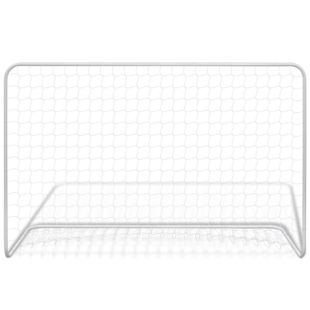 fodboldmål 2 stk. med net 182x61x122 cm stål hvid
