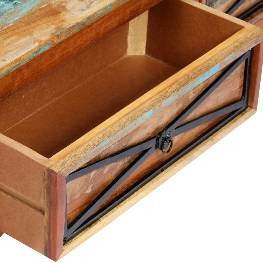 tv-skab 120x30x40 cm massivt genbrugstræ og stål