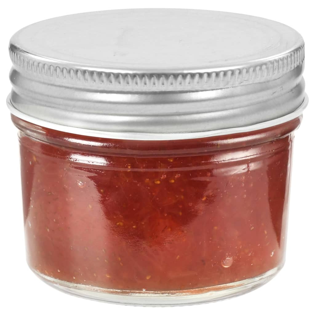 syltetøjsglas 48 stk. med sølvfarvet låg 110 ml