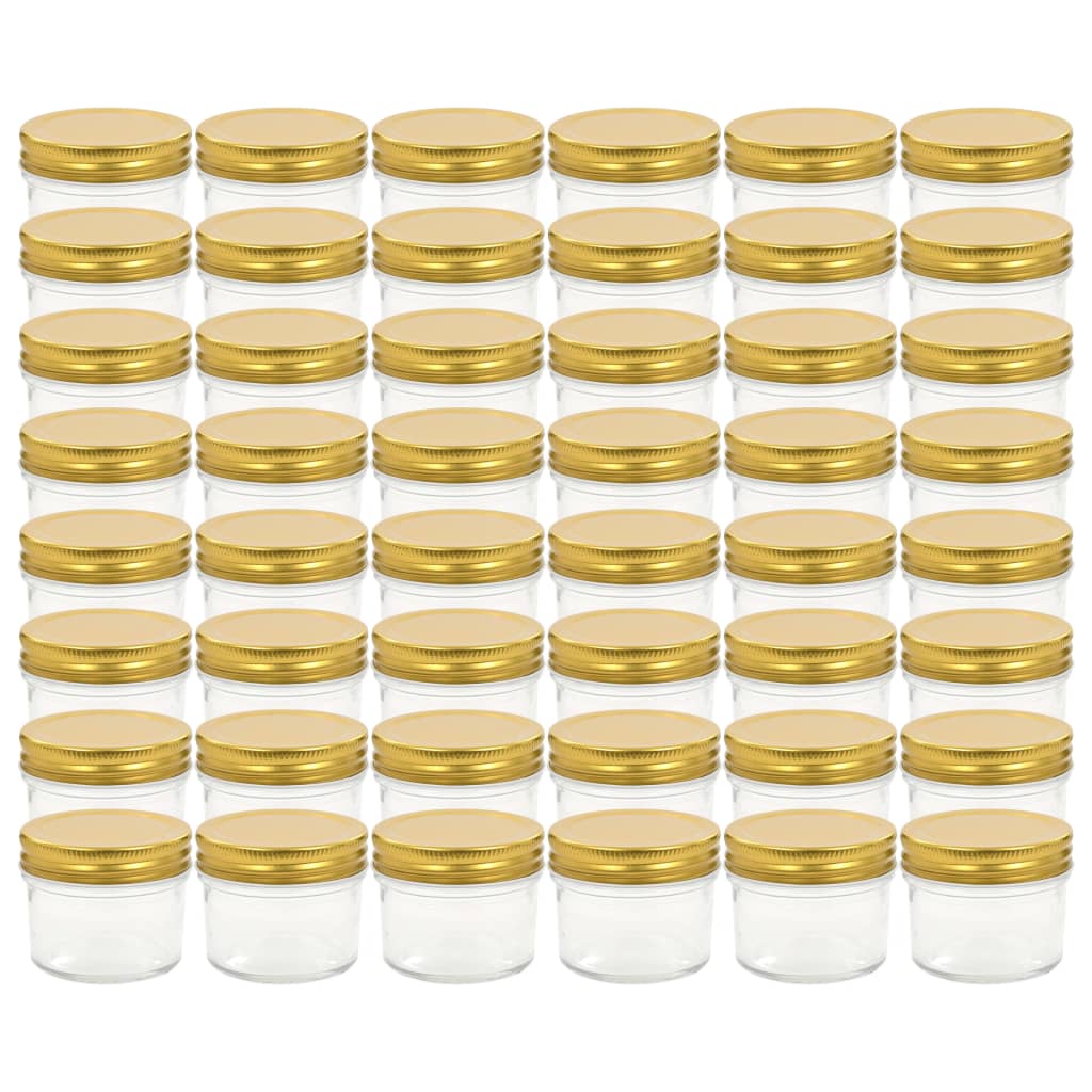 syltetøjsglas 48 stk. med guldfarvet låg 110 ml