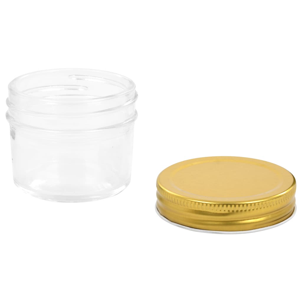 syltetøjsglas 48 stk. med guldfarvet låg 110 ml