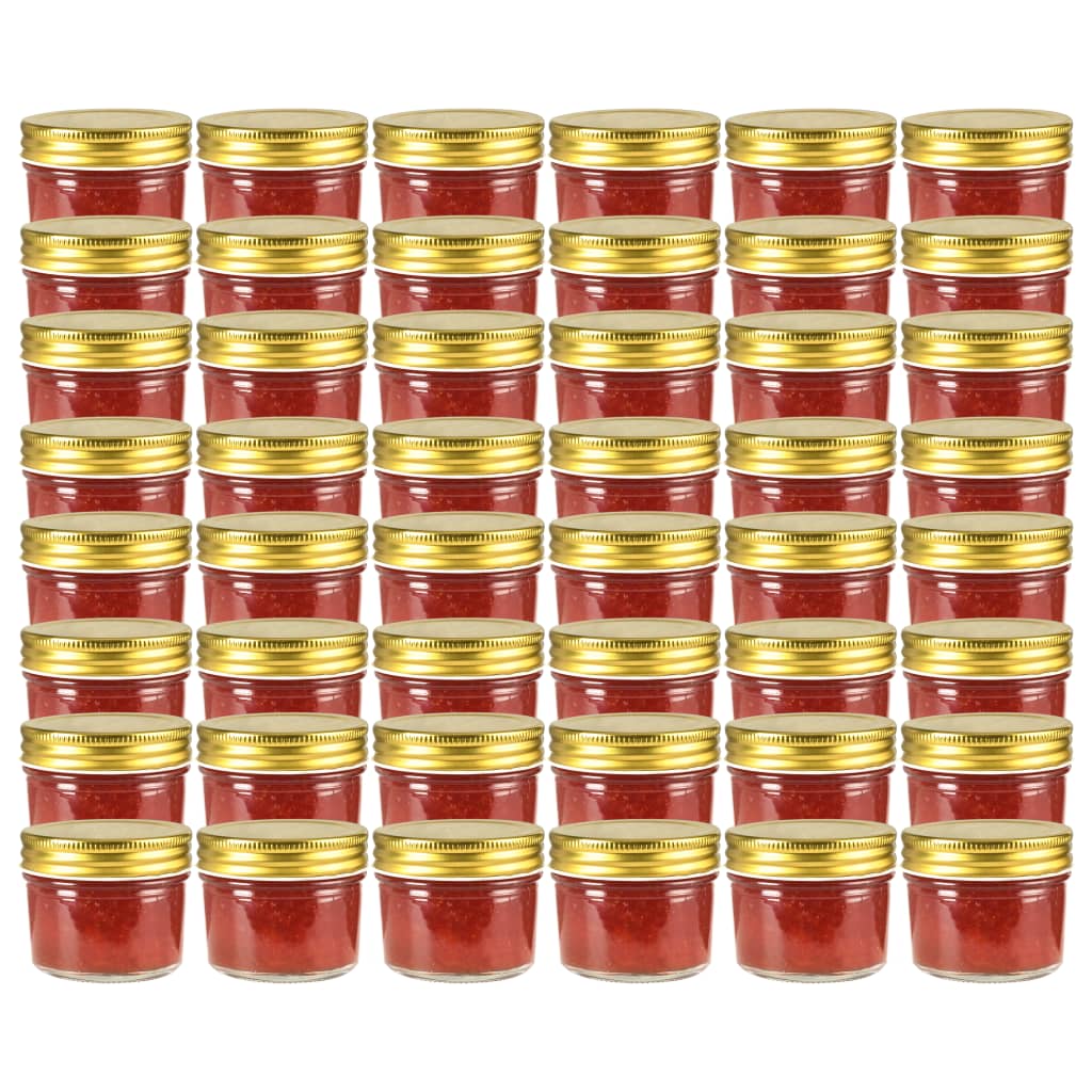 syltetøjsglas 48 stk. med guldfarvet låg 110 ml