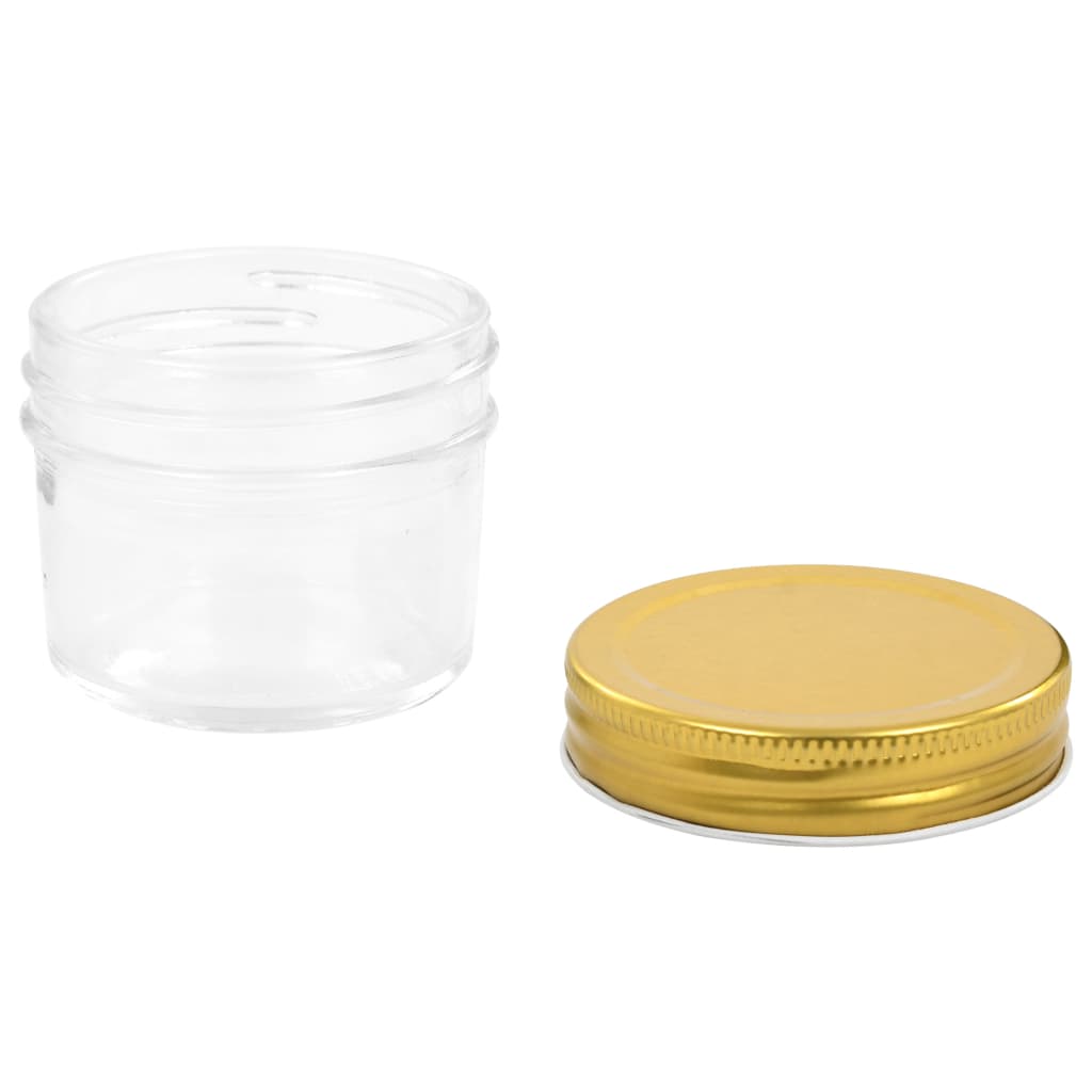 syltetøjsglas 96 stk. med guldfarvet låg 110 ml