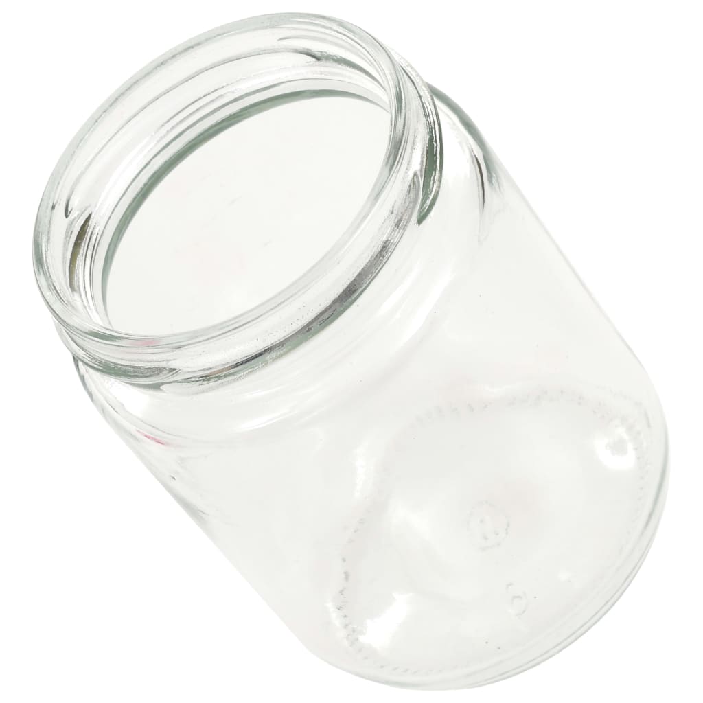 syltetøjsglas 48 stk. med hvide og røde låg 230 ml