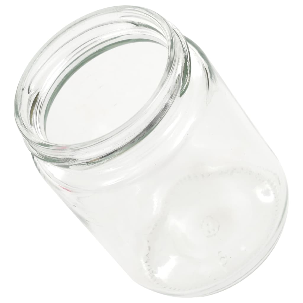 syltetøjsglas 96 stk. med hvide og røde låg 230 ml