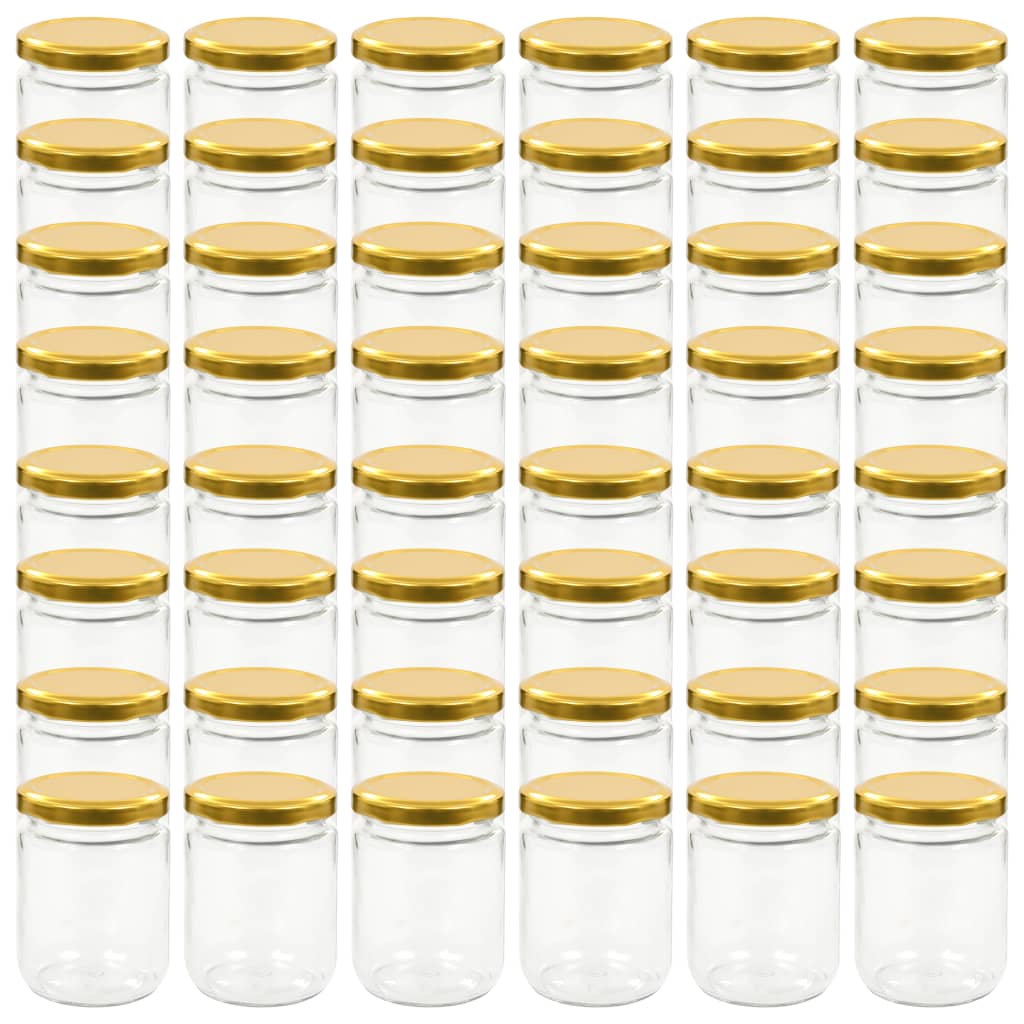 syltetøjsglas 48 stk. med guldfarvet låg 230 ml