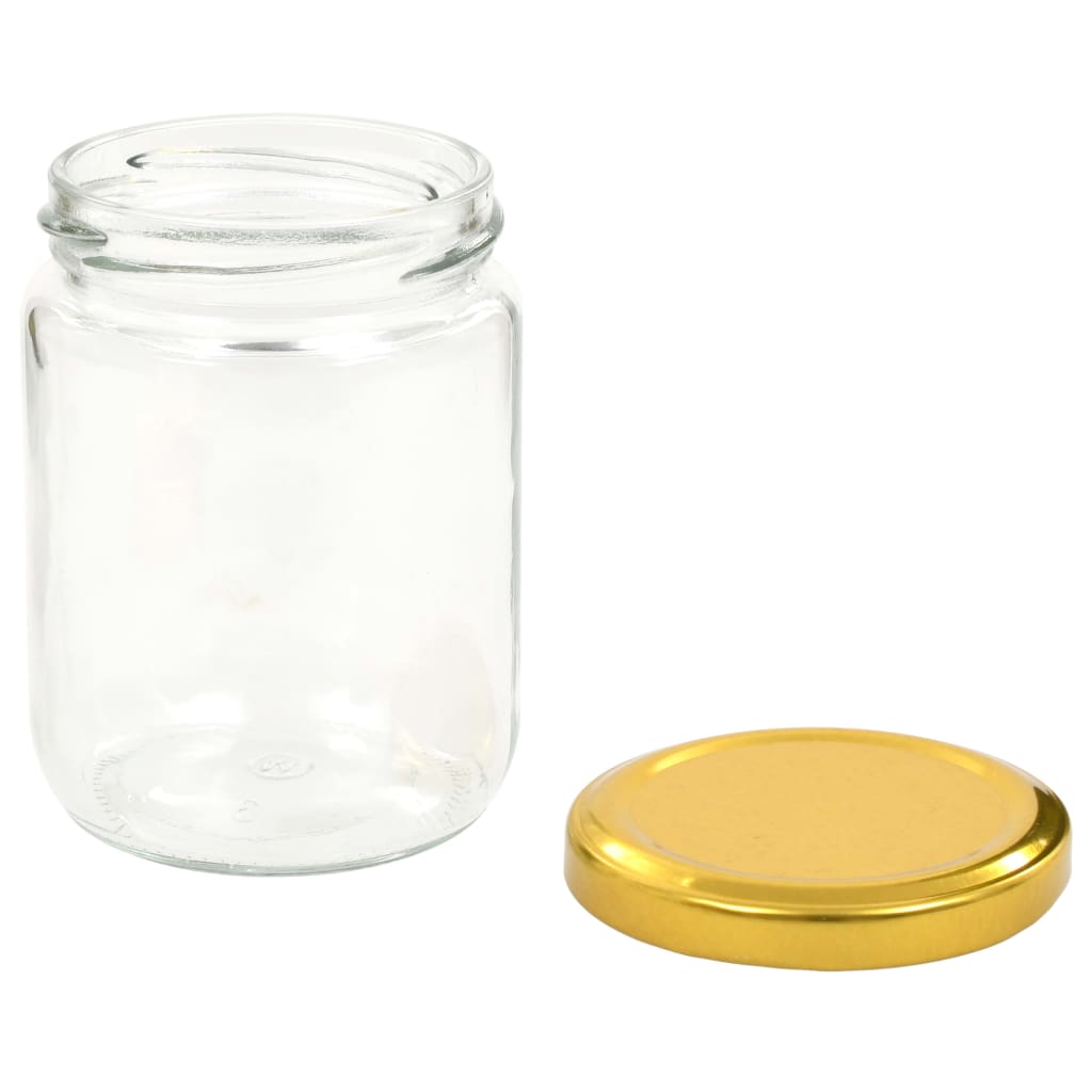 syltetøjsglas 48 stk. med guldfarvet låg 230 ml