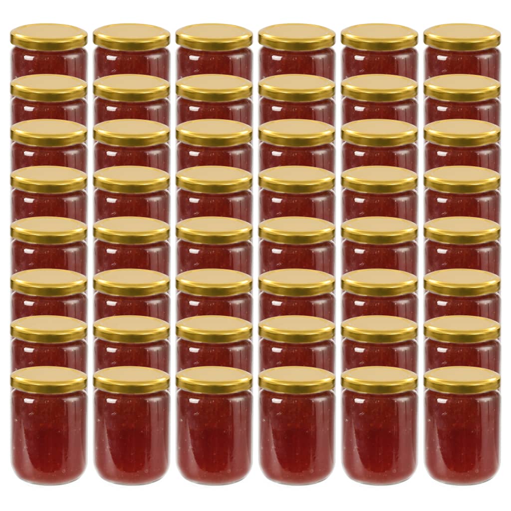 syltetøjsglas 48 stk. med guldfarvet låg 230 ml