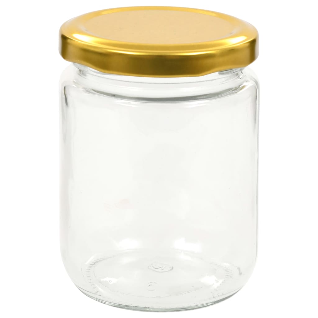 syltetøjsglas 96 stk. med guldfarvet låg 230 ml