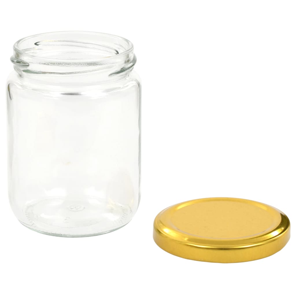 syltetøjsglas 96 stk. med guldfarvet låg 230 ml