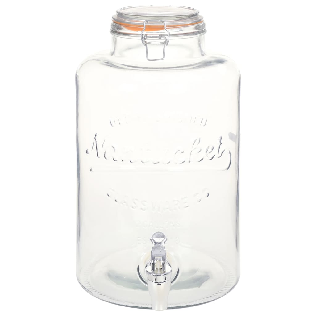 vanddispenser XXL med tappehane gennemsigtig 8 l glas