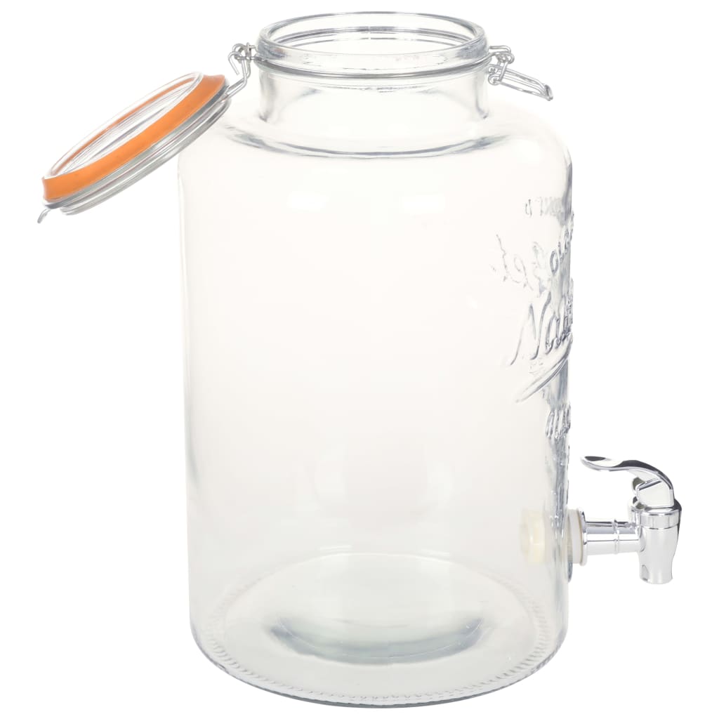 vanddispenser XXL med tappehane gennemsigtig 8 l glas