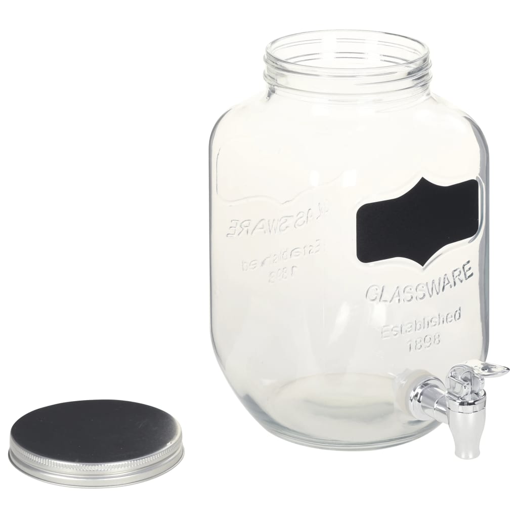 drikkevaredispensersæt 2 stk. med stativ 2 x 4 l glas