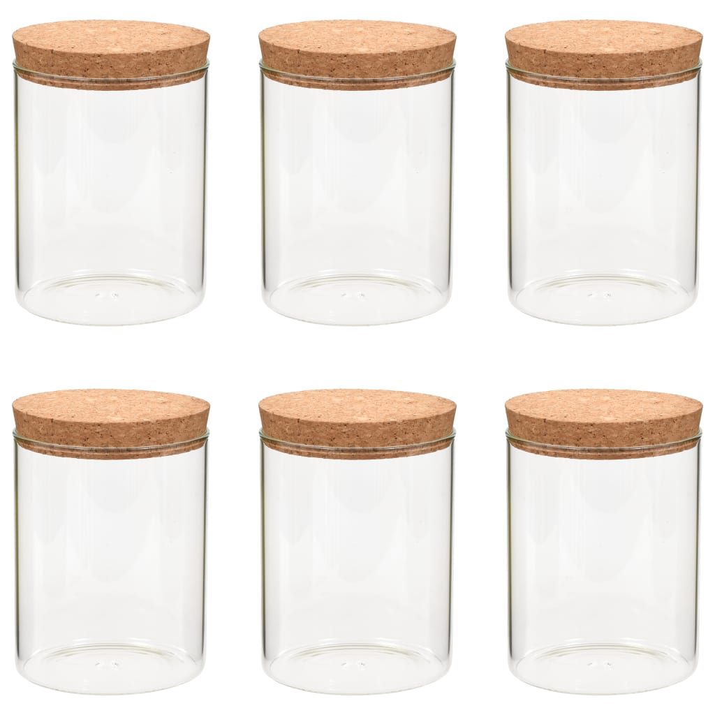 opbevaringsglas med korklåg 6 stk. 650 ml