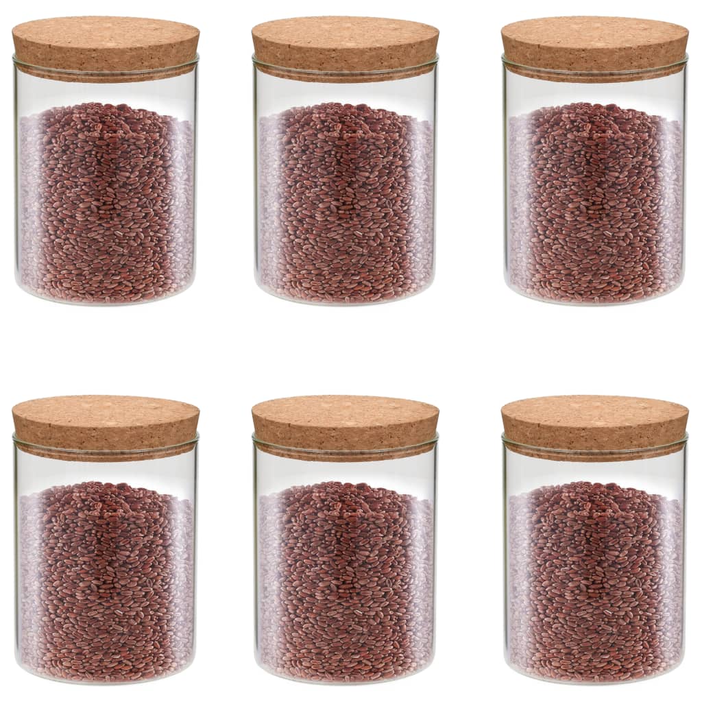 opbevaringsglas med korklåg 6 stk. 650 ml