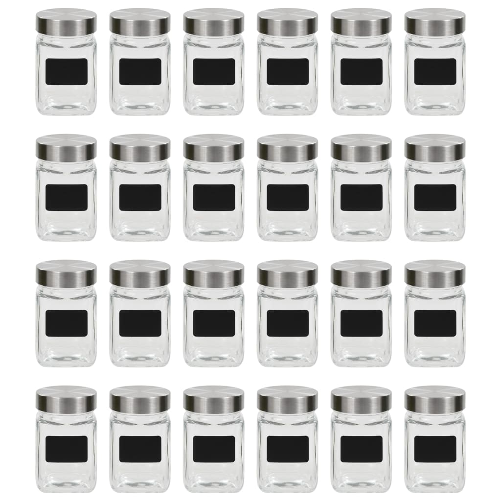 opbevaringsglas med etiket 24 stk. 300 ml
