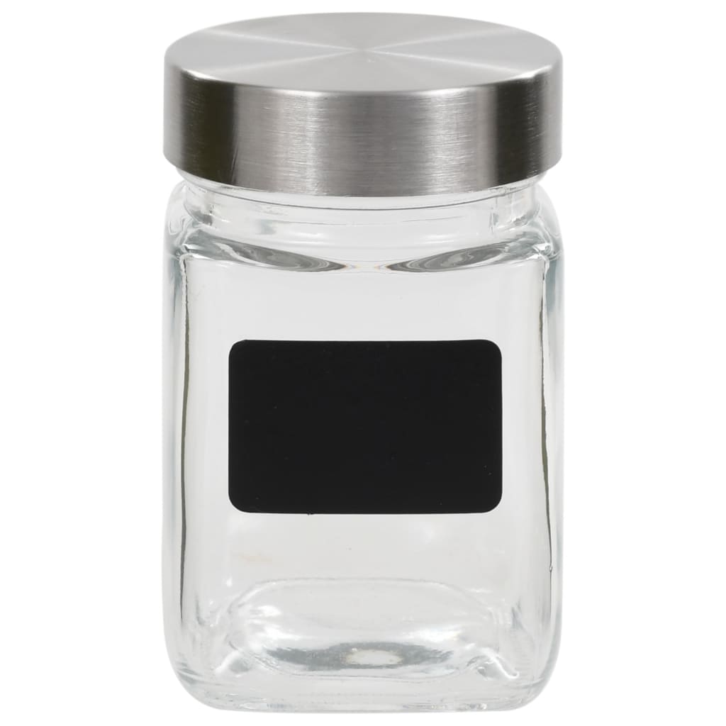 opbevaringsglas med etiket 24 stk. 300 ml