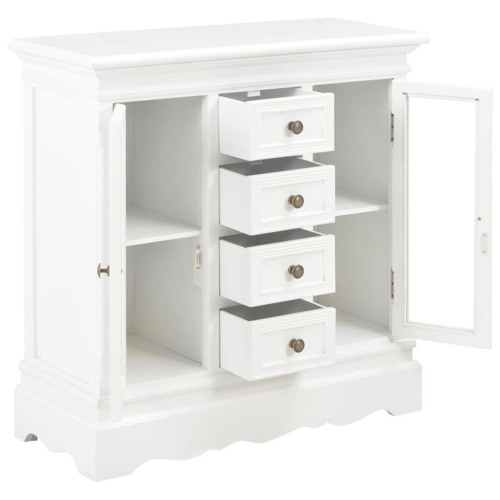 skænk 70x28x70 cm massivt fyrretræ hvid
