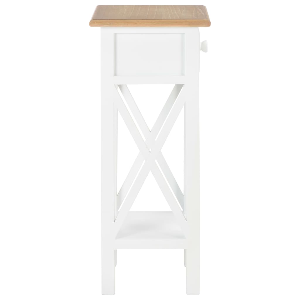 sidebord 27 x 27 x 65,5 cm træ hvid