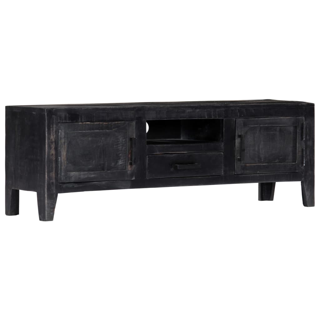 tv-skab massivt mangotræ 118 x 30 x 40 cm sort