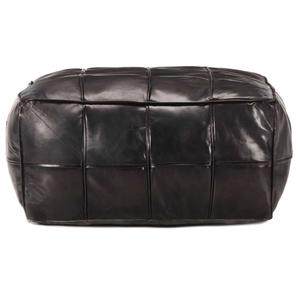 puf 60 x 60 x 30 cm ægte gedeskind sort