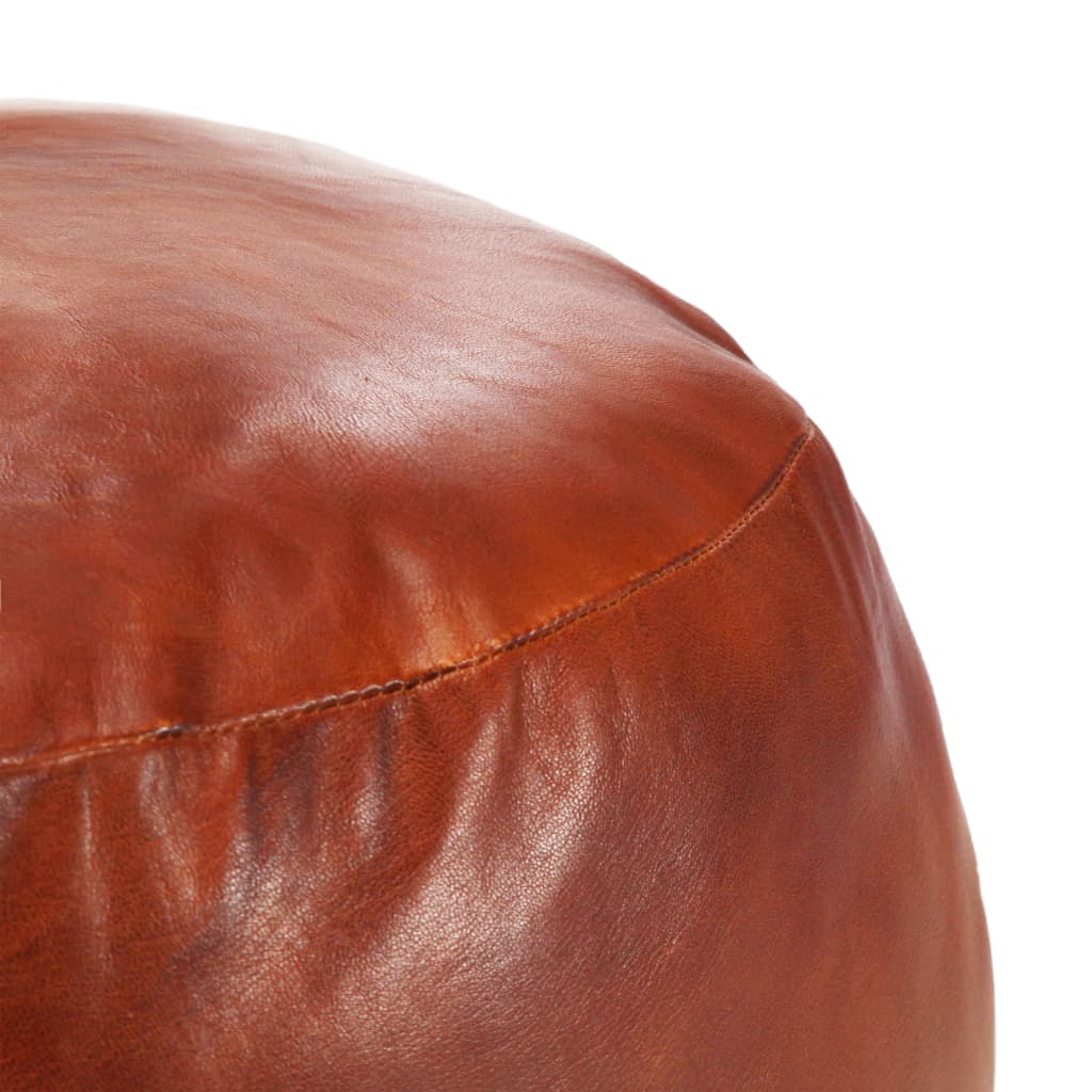 puf 60 x 30 cm ægte gedeskind gyldenbrun