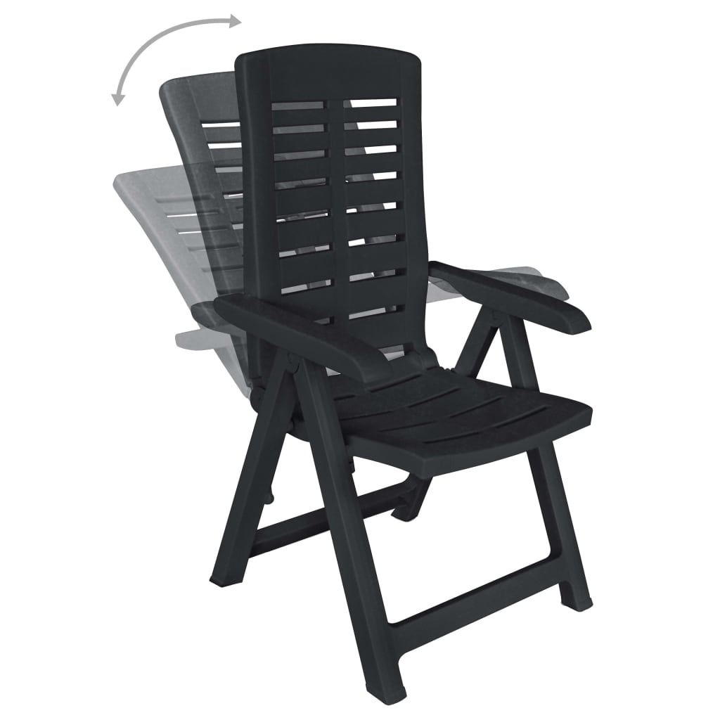 udendørs spisebordssæt 11 dele plastik antracitgrå