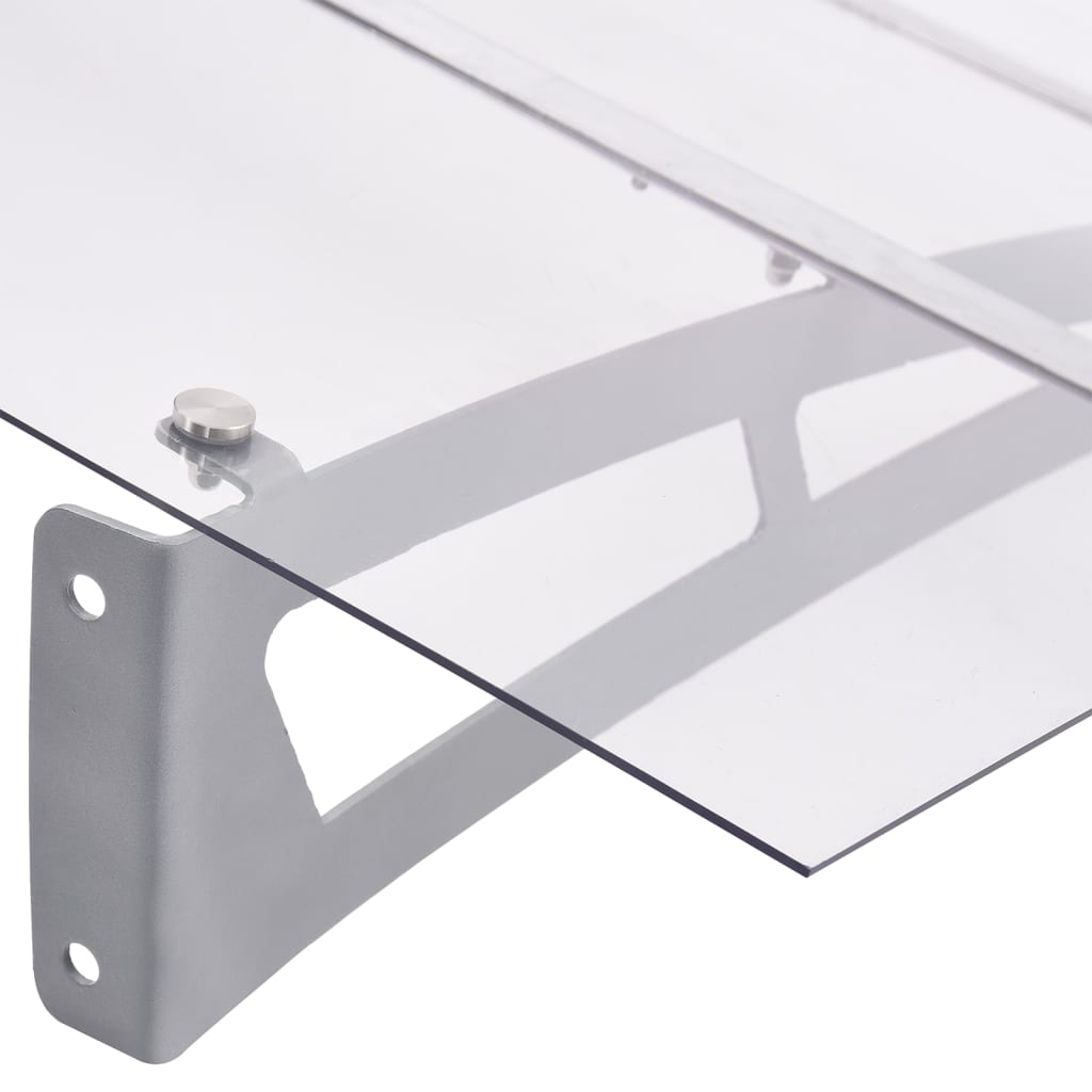 dørudhæng 150x90 cm PET sølvfarvet og transparent