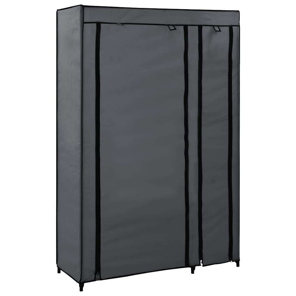 foldbart klædeskab 110 x 45 x 175 cm stof grå