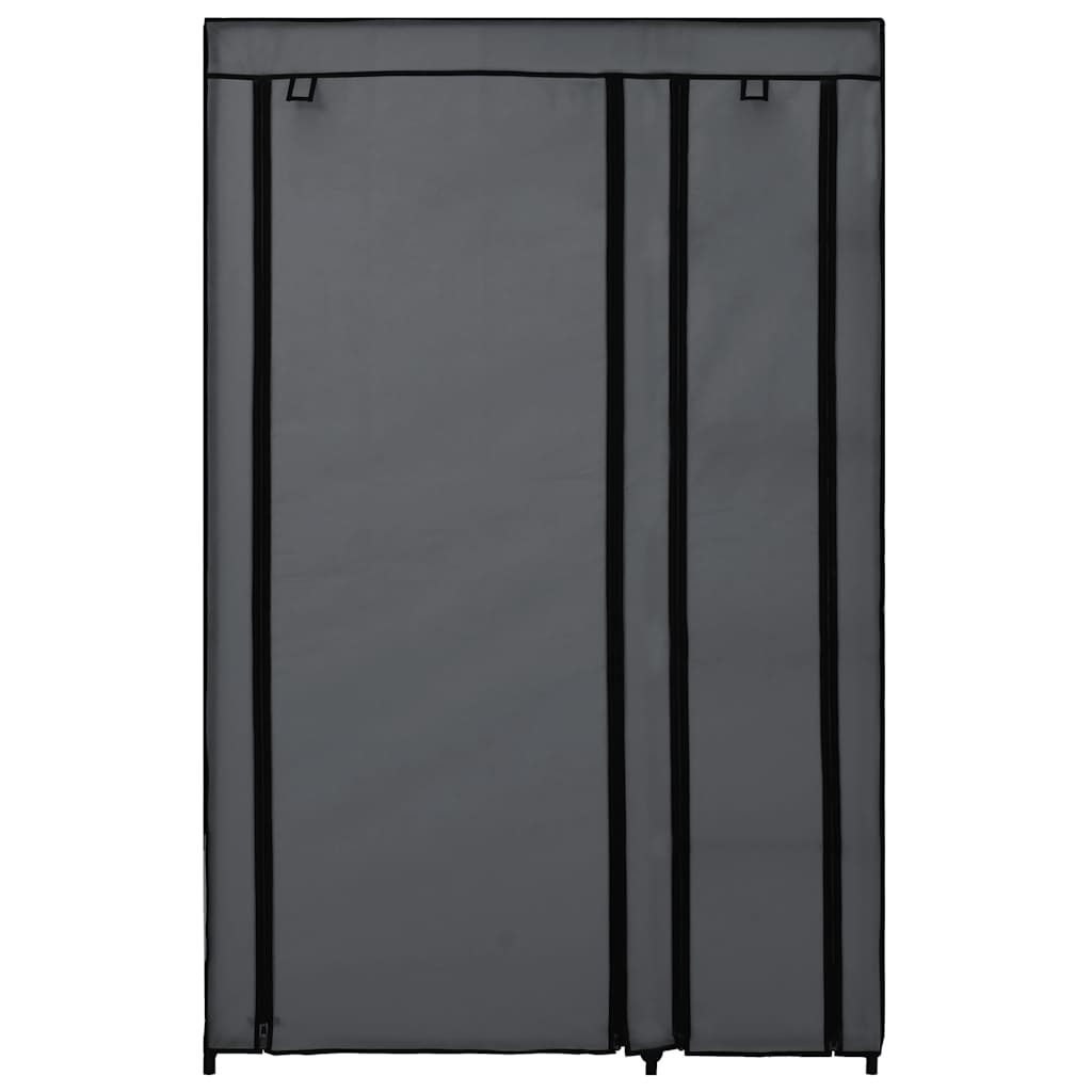 foldbart klædeskab 110 x 45 x 175 cm stof grå