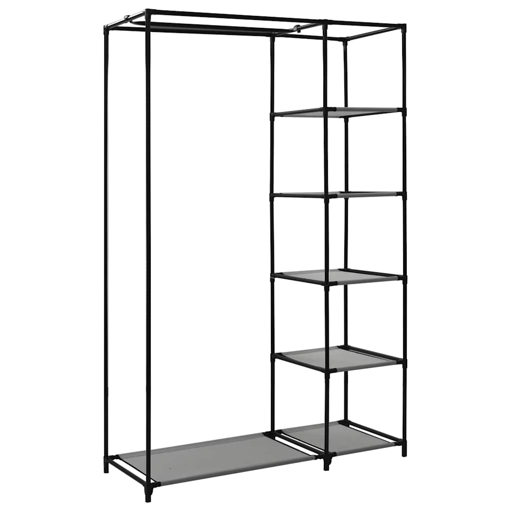 foldbart klædeskab 110 x 45 x 175 cm stof grå