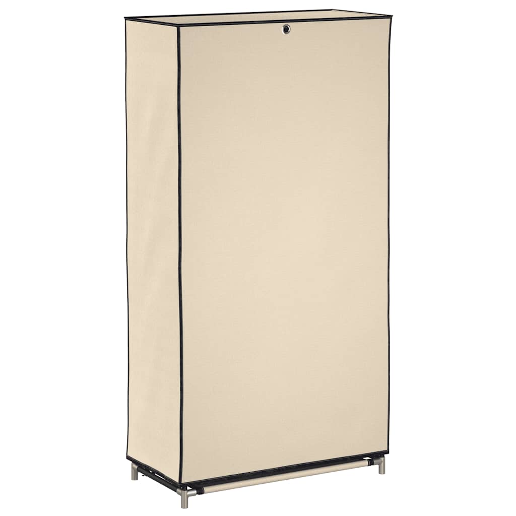 skoskab med overtræk 58x28x106 cm stof cremefarvet