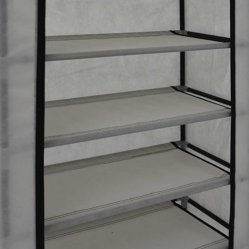 skoskab med overtræk 58 x 28 x 106 cm stof grå