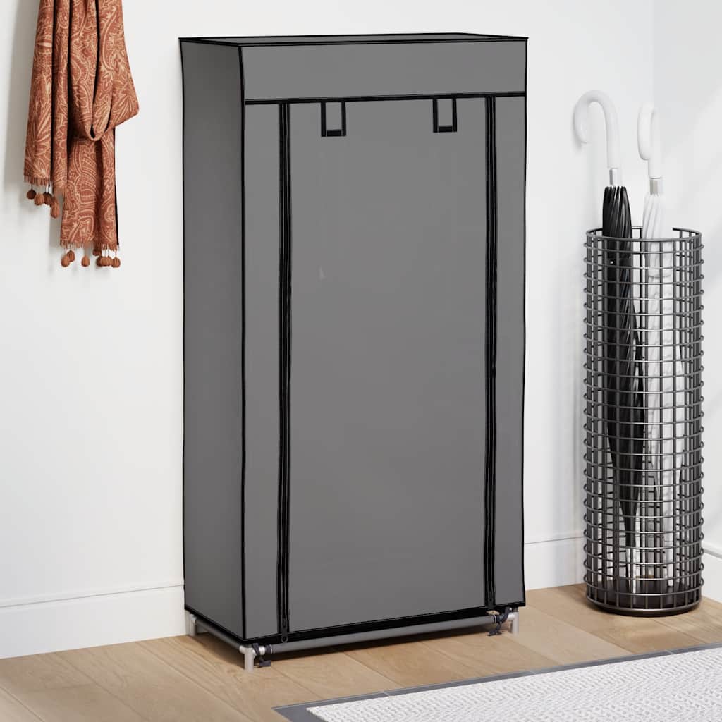 skoskab med overtræk 58 x 28 x 106 cm stof grå