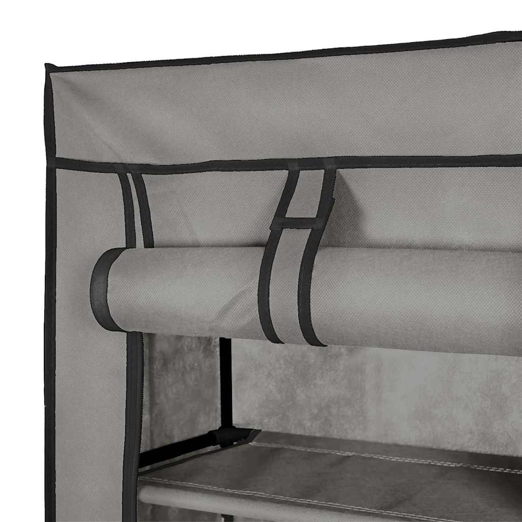 skoskab med overtræk 57 x 29 x 162 cm stof grå