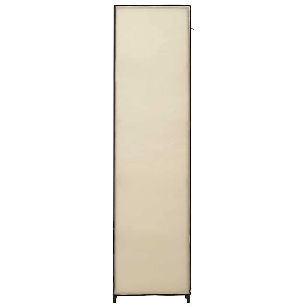 klædeskab med rum og stænger cremefarvet 150 x 45 x 176 cm stof