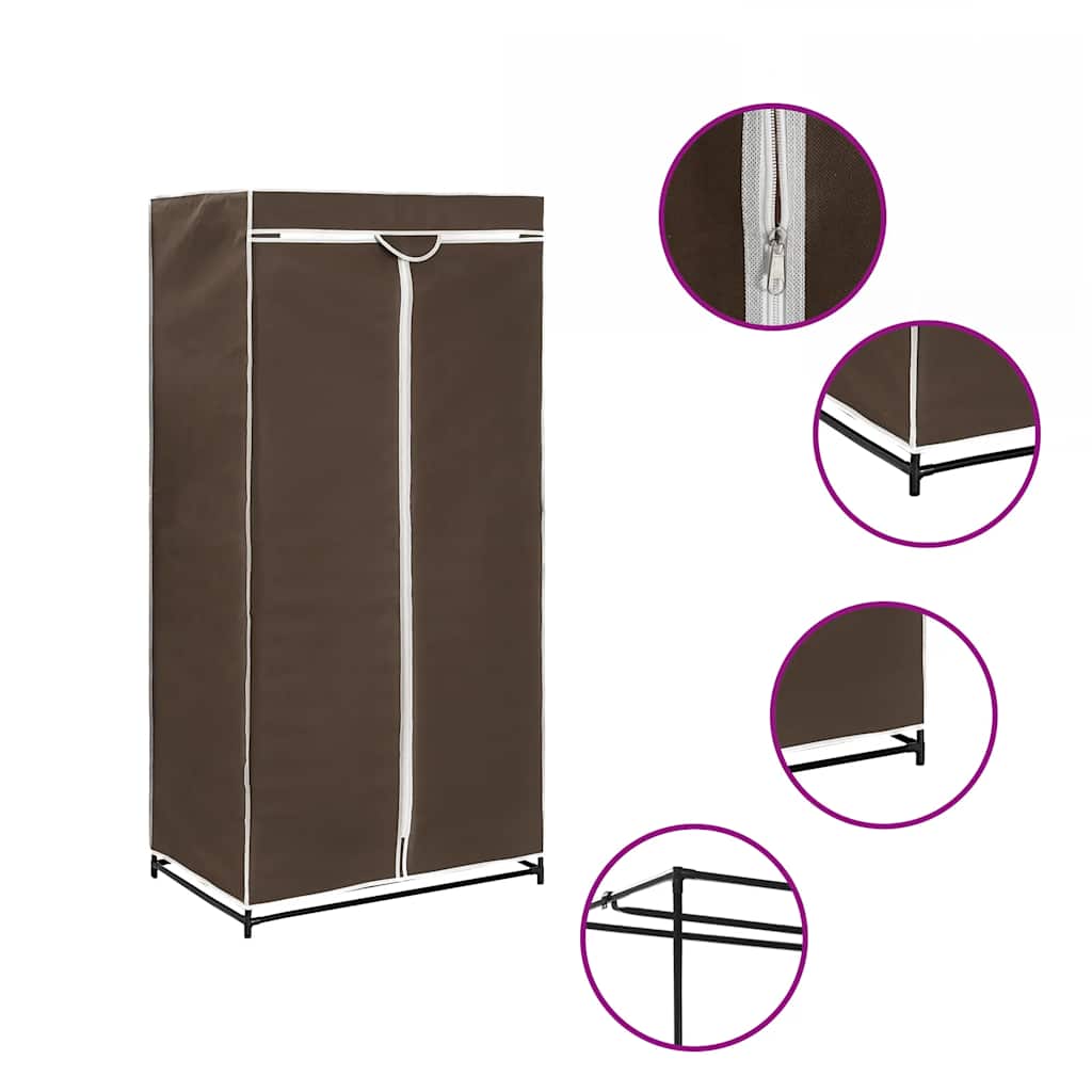 klædeskab 75 x 50 x 160 cm brun